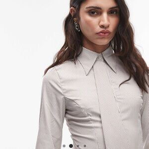 Striped Button-Up Women's Top